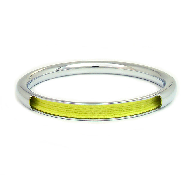Push & Pull bracelet Chromed with elastic, light yellow