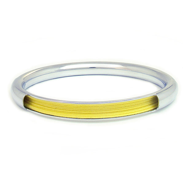 Push & Pull bracelet Chromed with elastic, yellow