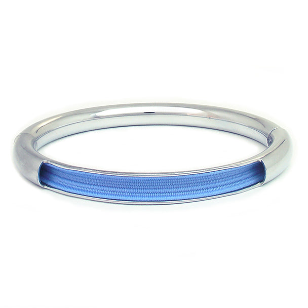 Push & Pull bracelet Chromed with elastic, blue sky