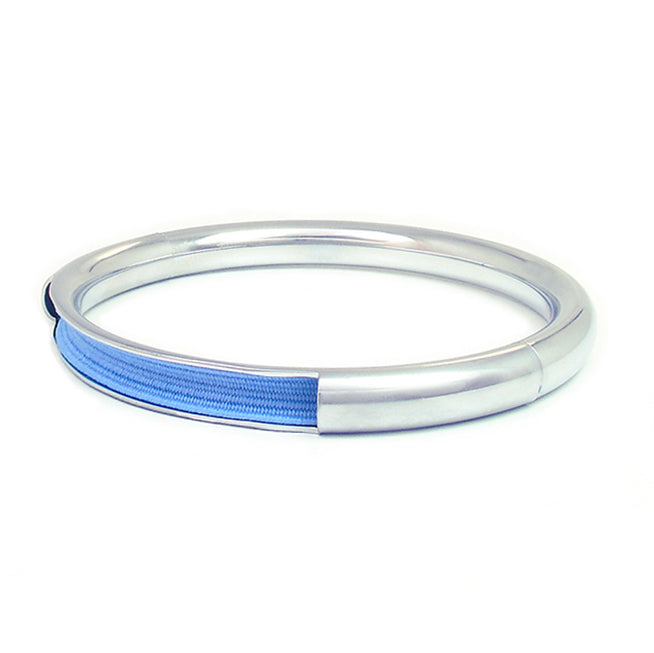 Push & Pull bracelet Chromed with elastic, blue sky