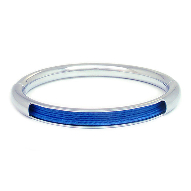Push & Pull bracelet Chromed with elastic, blue