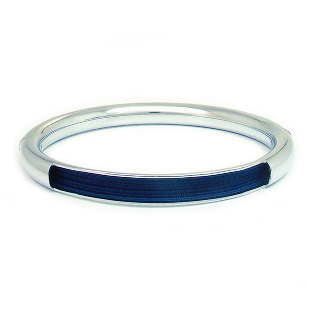 Push & Pull bracelet Chromed with elastic, dark blue