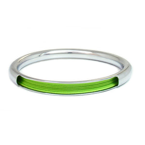 Push & Pull bracelet Chromed with elastic, light green