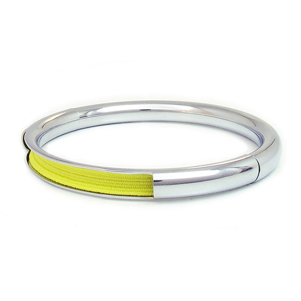 Push & Pull bracelet Chromed with elastic, light yellow