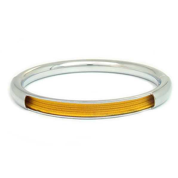 Push & Pull bracelet Chromed with elastic, gold yellow