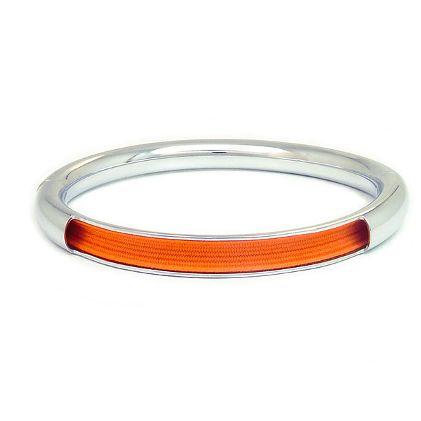 Push & Pull bracelet Chromed with elastic, orange