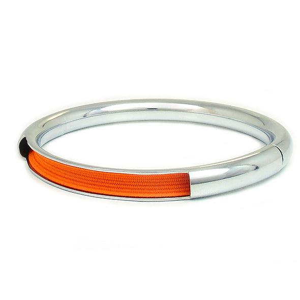 Push & Pull bracelet Chromed with elastic, orange