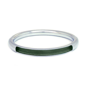 Push & Pull bracelet Chromed with elastic, trooper green