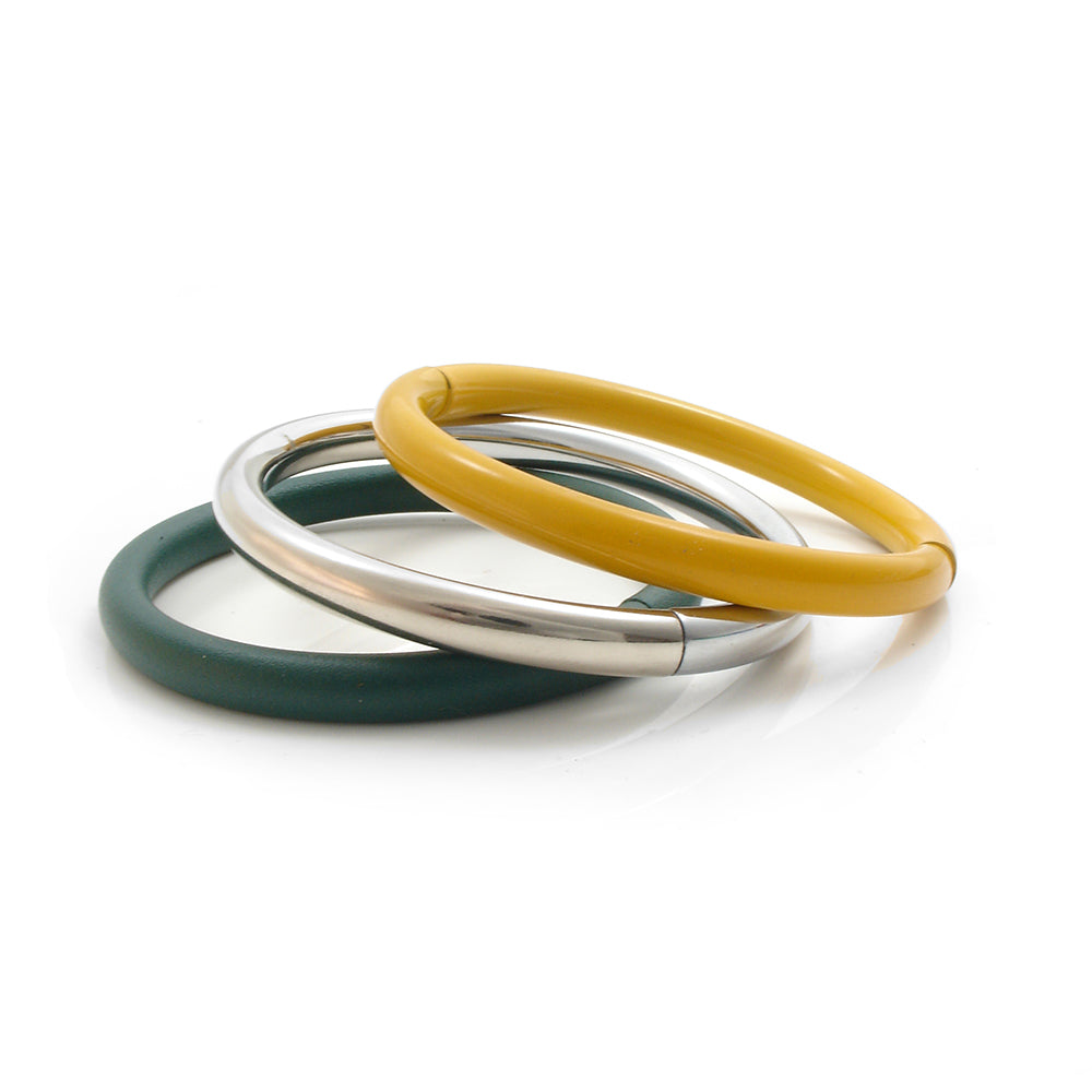 Push & Pull bracelet Thermocoated in dark green