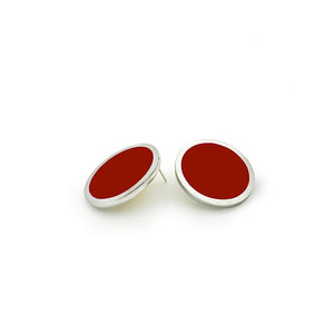 Full or Empty big earrings, red