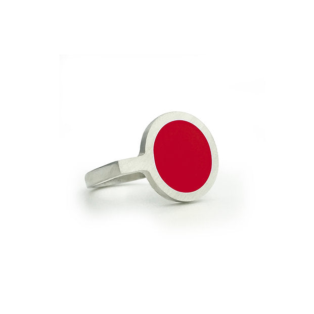 Full or Empty medium ring, red