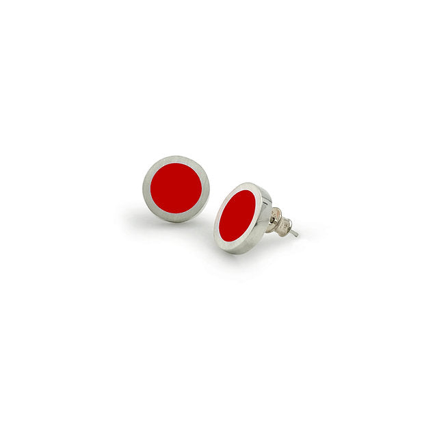Full or Empty medium earrings, red